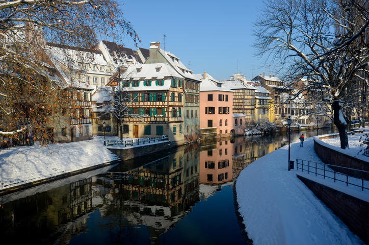 The city of Strasbourg in winter